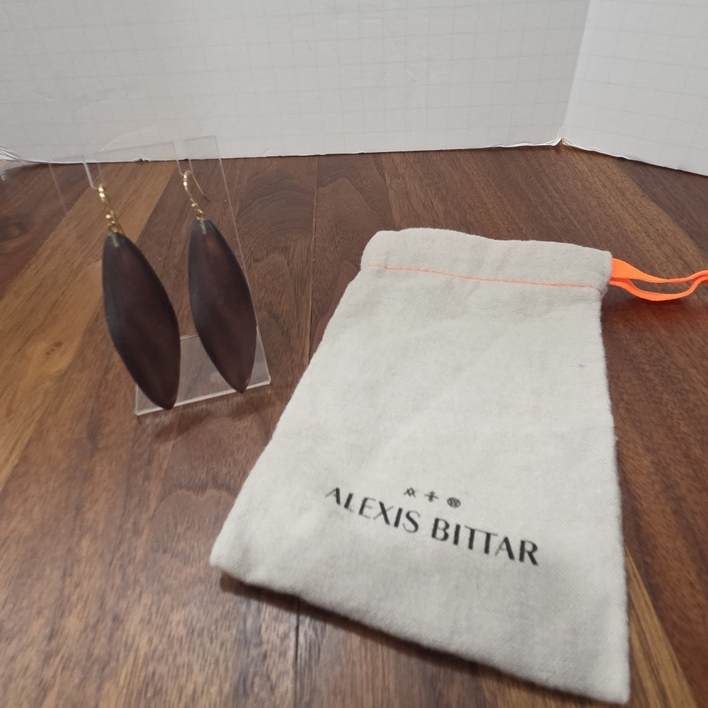 Alexis Bittar Lucite Drop Dark Brown Earrings